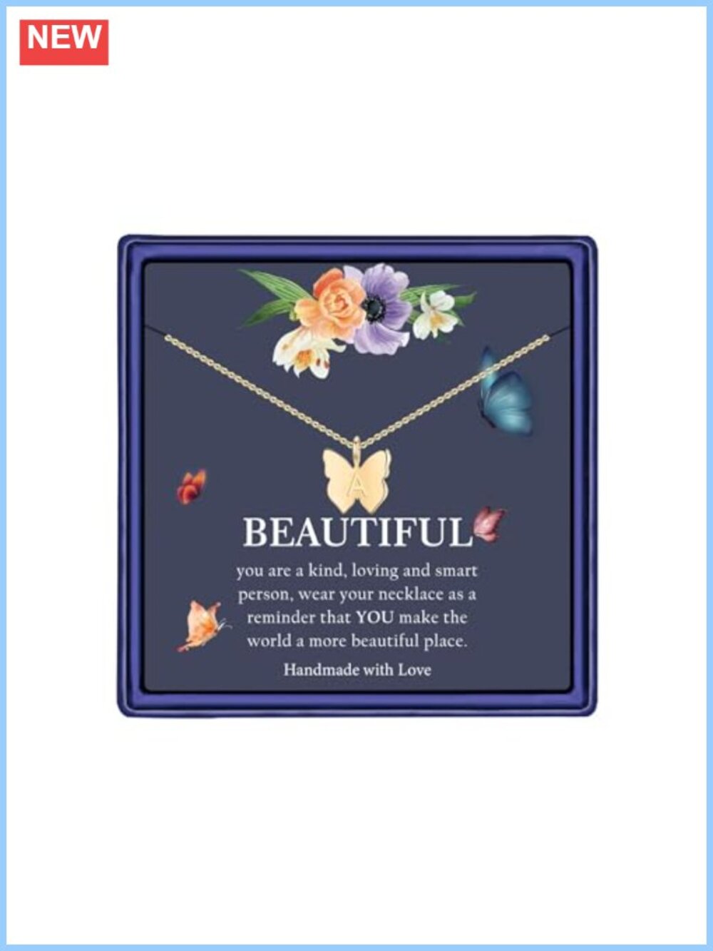 14K Gold Plated Butterfly Initial Choker Necklace Dainty Personalized Gift